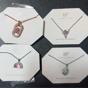 Elegant Pink Stone Necklace Set